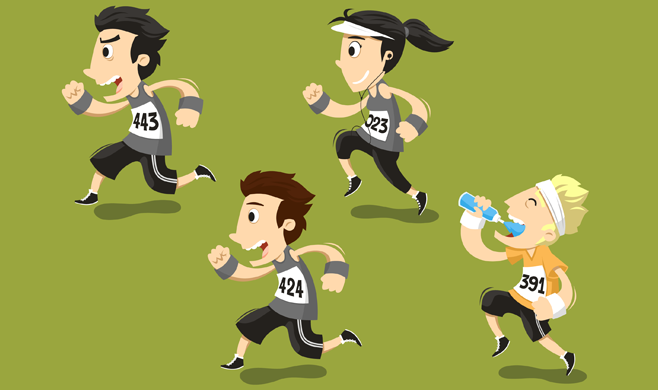 Illustration of runners in a race