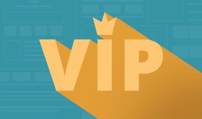 Graphic of VIP typography
