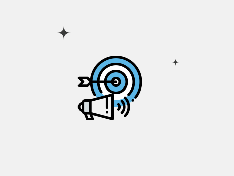 Icon of bullseye and megaphone